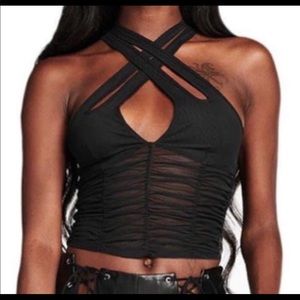 I.am.his kiora crop top black mesh SOLD OUT online size xsmall